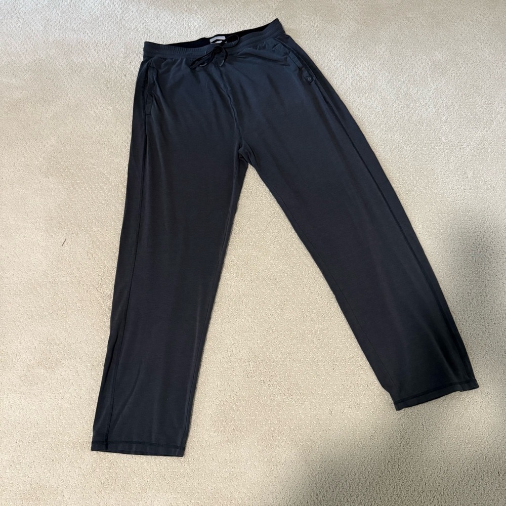 PrAna Men's Organic Cotton Bamboo Lounge Sleep Pants Charcoal Drawstring 28” S/M